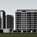 Modern Residential Entrance Design Featuring Metal Gate Perimeter Wall And High Rise Background