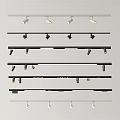 Modern Track Downlights And Spotlights In Various Styles For Interior Lighting 3d model