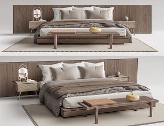 Silent double bed 3d model