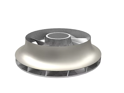 Metal Impeller Component For Industrial Equipment With Circular Design And Blades 3d model