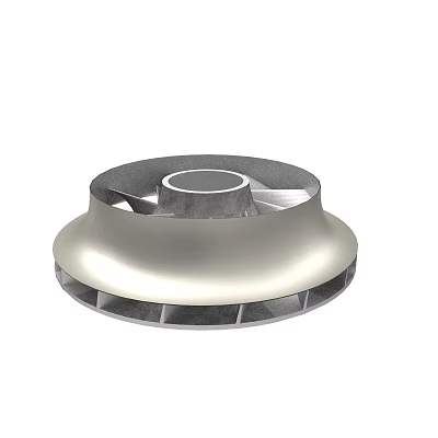 Metal Impeller Component For Industrial Equipment With Circular Design And Blades 3d model
