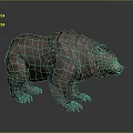 Brown Armored Bear Like Creature With Rock Textured Skin Standing Pose 3d model