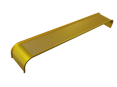 Golden Long Mesh Strip With Curved Edge And Perforated Surface Design 3d model