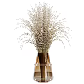 Modern Elegant Glass Vase Decorative Design With White Small Flowers And Slender Stems
