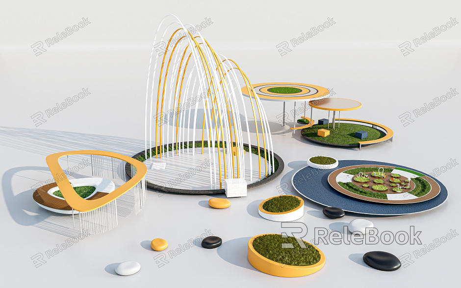 Modern tree pool landscape sketch landscape structure landscape framework landscape gallery landscape bench model