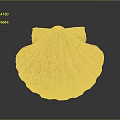 Elegant Natural Scallop Shell Decorative Household Item With Striped Orange Red Glossy Surface