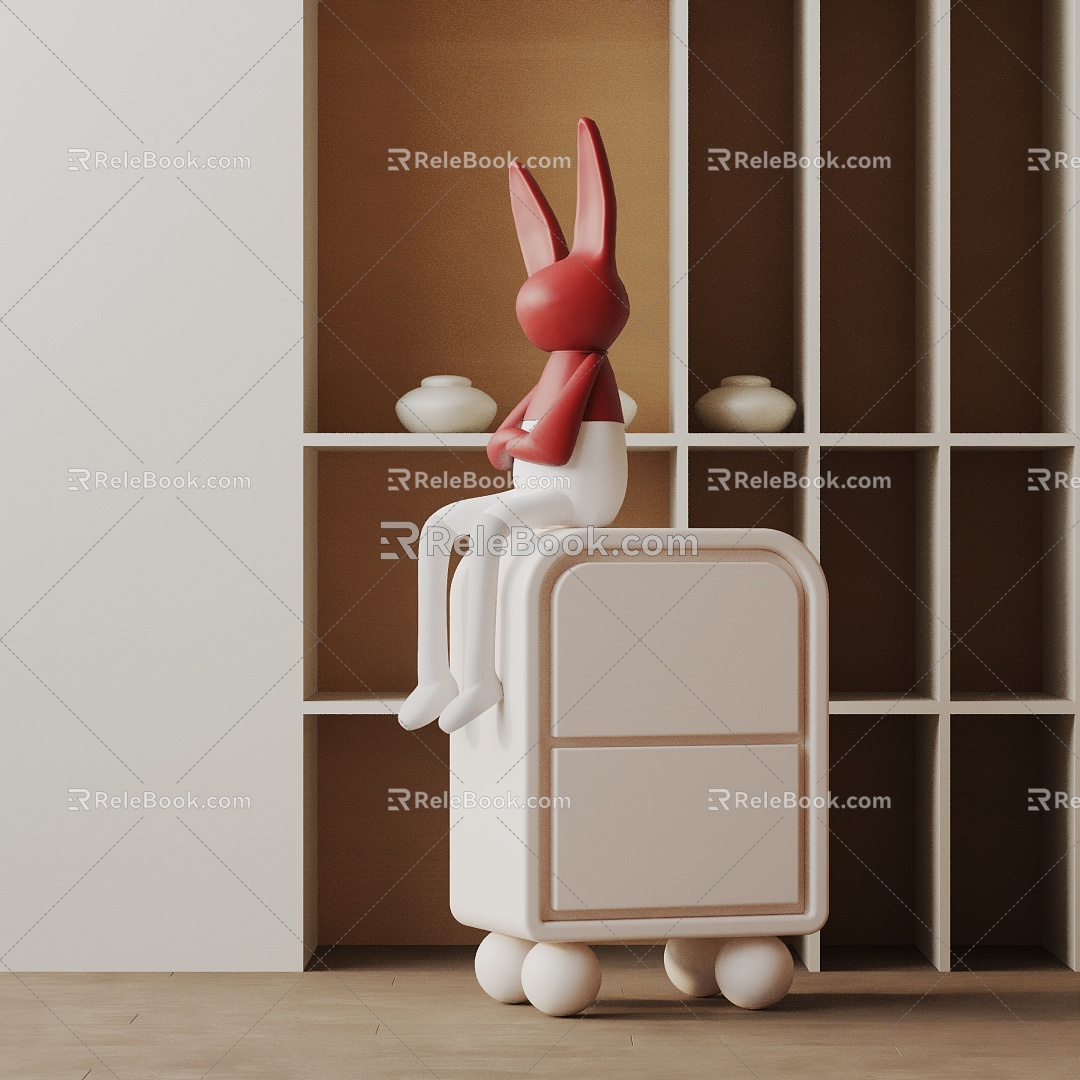 Modern Bedside Cabinet 3d model