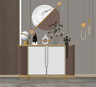 Light Luxury Side Cabinet Entrance Cabinet 3d model