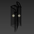 Modern Light Luxury Grey Chain Wall Lamp 3d model