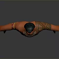 Animated Polynesian Game Movie Character With Traditional Tattoos Red Skirt And Necklace