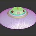 Sleek Silver Metallic Flying Saucer With Smooth Surface And Domed Top Design