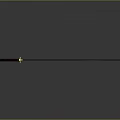 Katana Weapon With Purple Glow Blade Gold Accents And Reflection On Black Smooth Surface