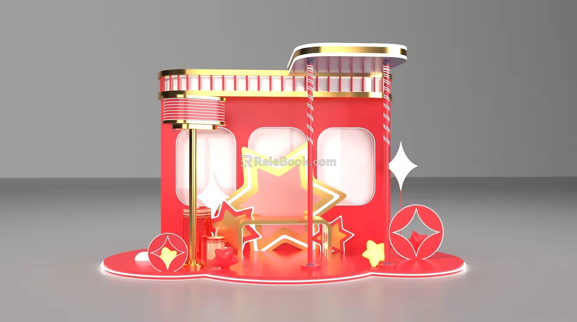 Net Red Card Point Week Celebration Meichen Christmas Meichen Station New Year Meichen Gold Coin Firecrackers Point 3d model
