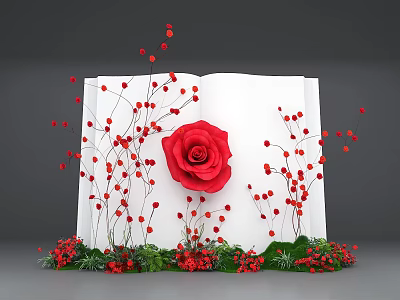 Modern Rose Book Vine Rose Beauty Chen Photo Book Rose Art Beauty Chen Rose Beauty Chen Shumei Chen Photo Card Point Mountain Grass Slope 3d model