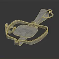 Metal Mouse Trap With Spring Mechanism Serrated Edges And Handle Design 3d model