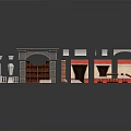 Detailed Classical Architectural Model Featuring Columns Arches Decorative Walls And Components