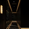 Modern Foot Massage Reception Area With Dark Walls Soft Lighting Marble Decor And Green Plants