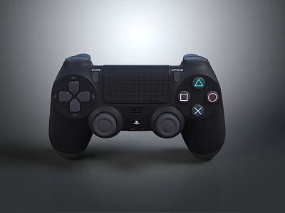 Black Gaming Controller With Colorful Buttons Analog Sticks And Ergonomic Design 3d model