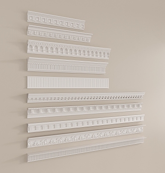 French Gypsum Line Carved Gypsum Line Top Corner Line Yin Corner Line 3d model