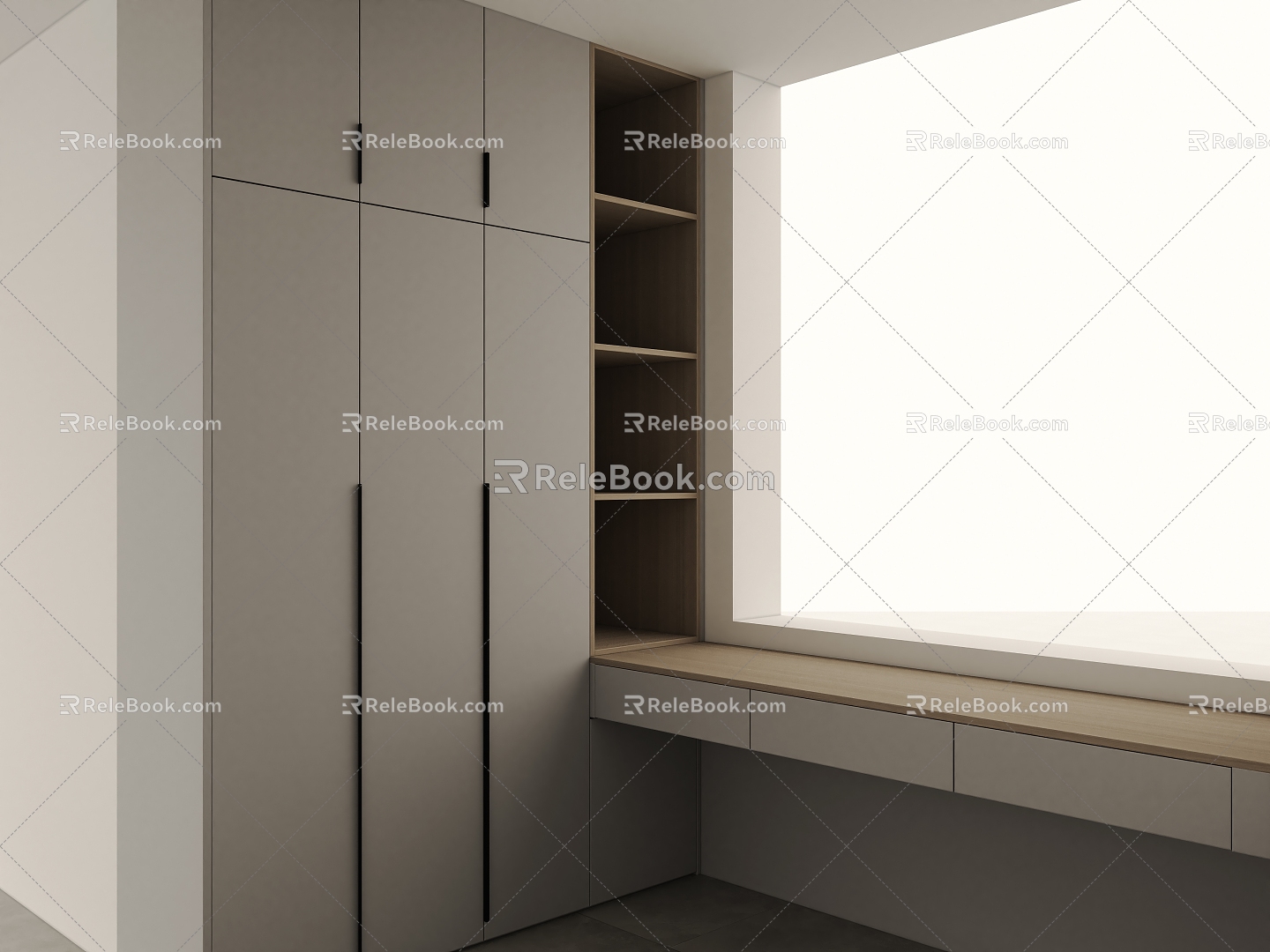 Children's Room Wardrobe Desk 3d model