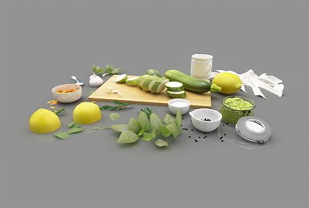 Modern Vegetable Decorations 3d model