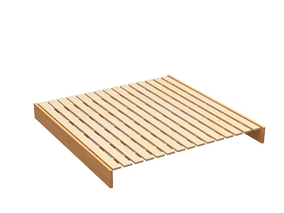 Sturdy Natural Wooden Pallet With Slatted Design And Flat Surface Structure 3d model