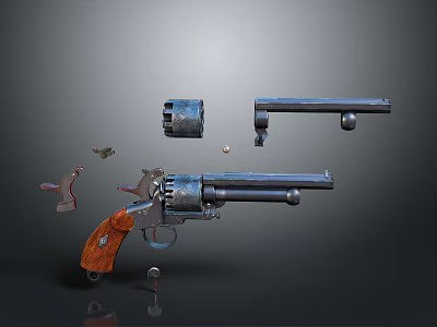 Tactical revolver pistol semi-automatic pistol automatic pistol 3d model