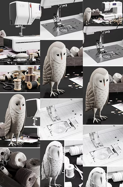 Modern decoration sewing machine 3d model