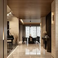 Modern Living Dining Room Interior Design With Circular Chandeliers Beige Sofa And Coffee Table