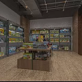 Shopping Mall Toy Store With Organized Display Shelves Filled With Various Colorful Toys