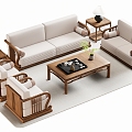 New Chinese Sofa Coffee Table 3d model