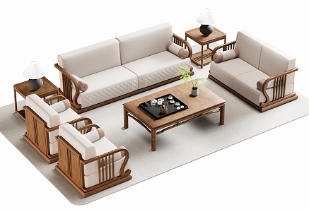 New Chinese Sofa Coffee Table 3d model