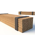 Landscape Seating With Natural Wooden Sticks And Black Straps Stacked Structure