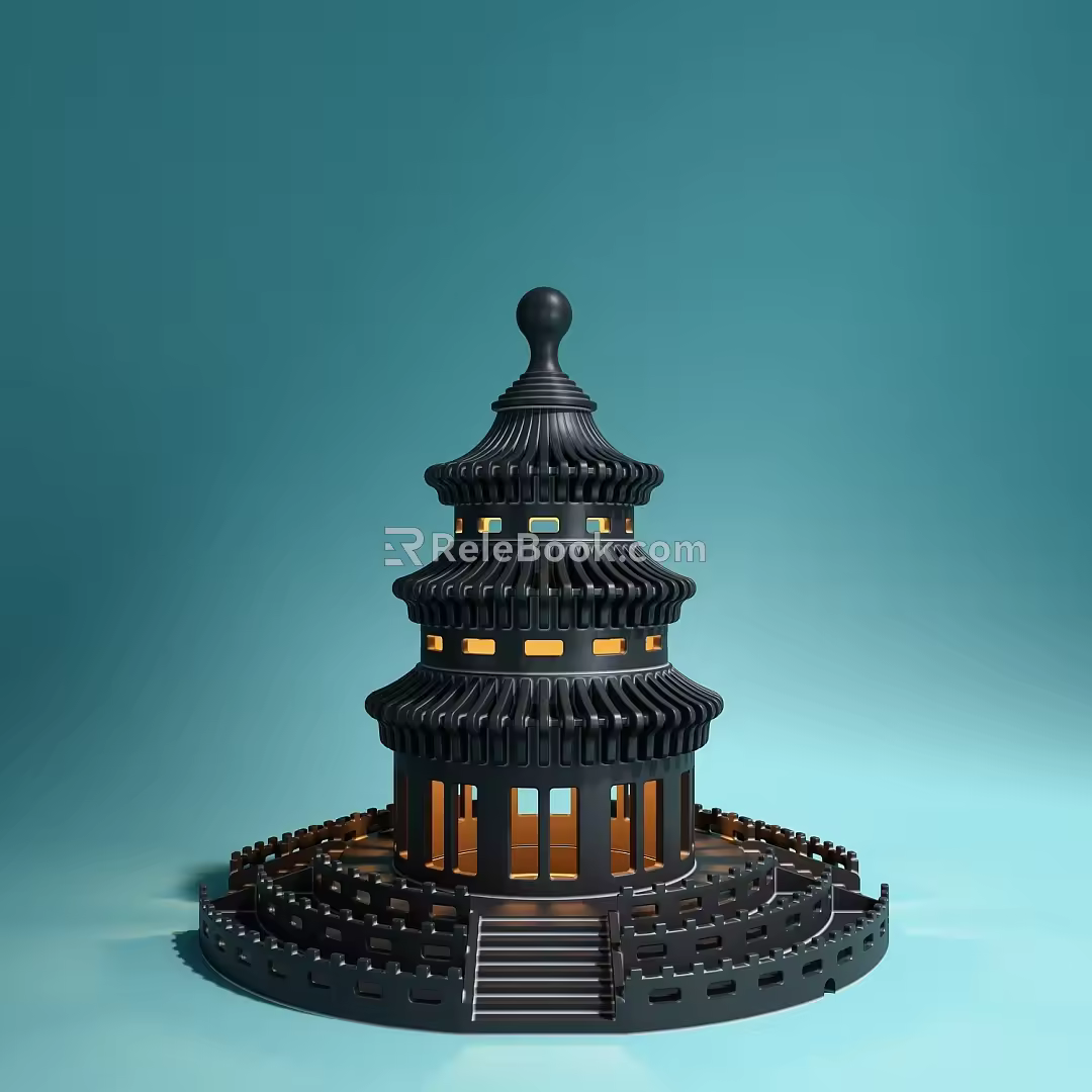 Modern Creative Temple of Heaven Night Light 3d model