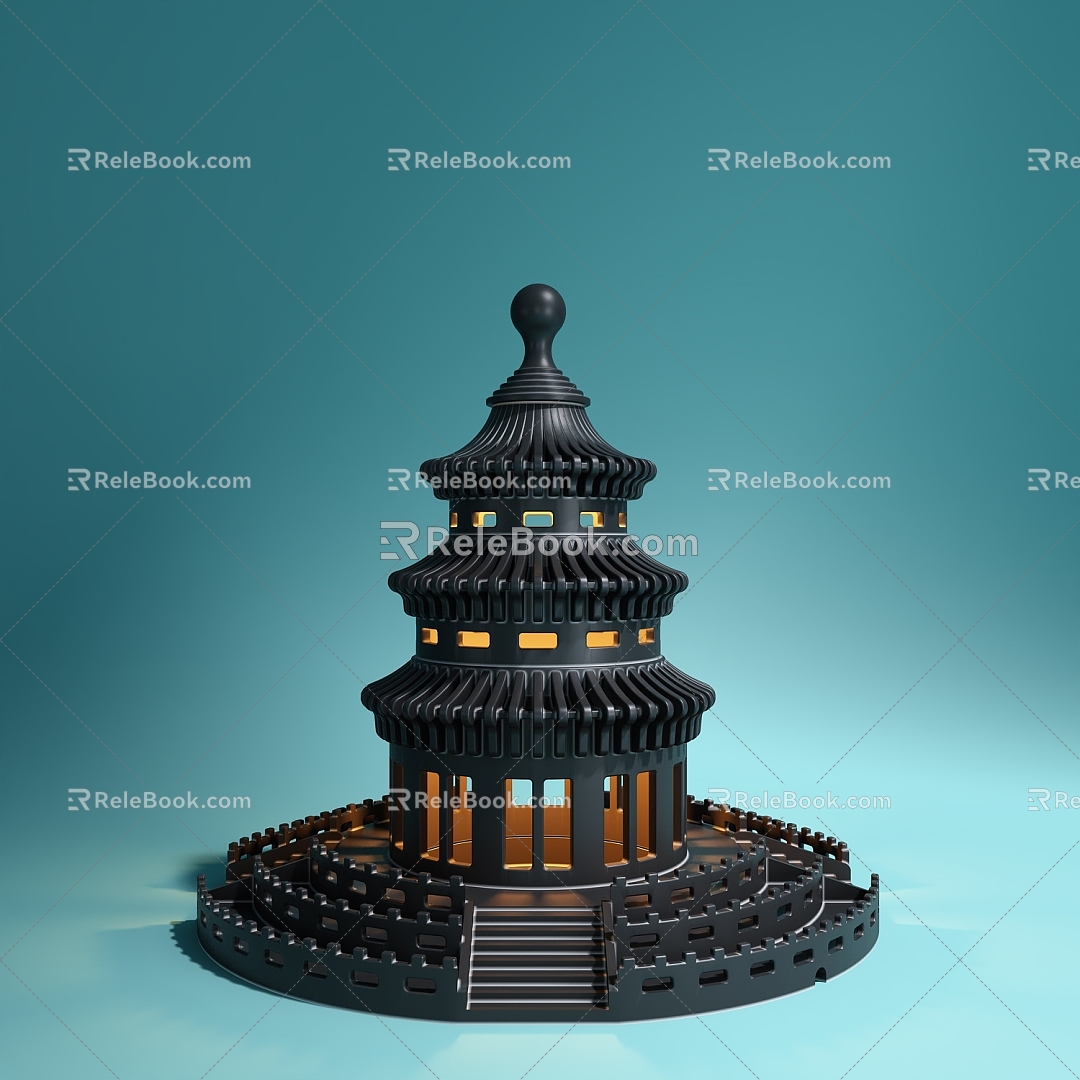 Modern Creative Temple of Heaven Night Light 3d model