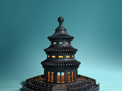 Modern Creative Temple of Heaven Night Light 3d model