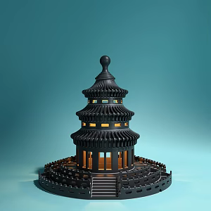 Modern Creative Temple of Heaven Night Light 3d model