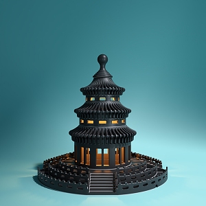 Modern Creative Temple of Heaven Night Light 3d model