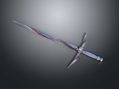 Medieval Steel Sword With Cross Guard Decorative Hilt And Detailed Design 3d model