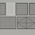 Fence Panels With Various Grid And Diamond Pattern Designs In Black And White Colors