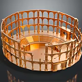 Golden Single Chair With Arched Structure Design And Circular Frame For Modern Interior Decor