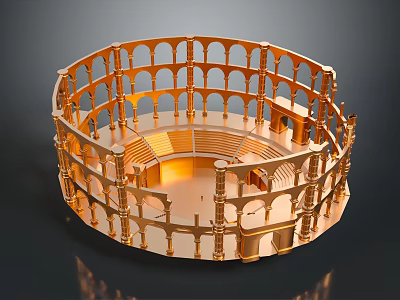 Golden Single Chair With Arched Structure Design And Circular Frame For Modern Interior Decor 3d model