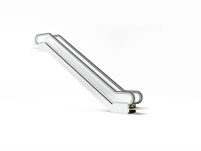 Modern Commercial Escalator With Stainless Steel Handrails And Sleek Safety Design 3d model