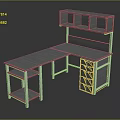 Modern Gray and White Office Desk with Drawer Cabinet and Overhead Shelves