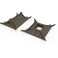 Traditional Chinese Architectural Pavilion Roof Structure With Tiled Surface Upturned Corners And Central Square Opening