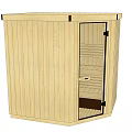 Modern Indoor Shower Sauna Wooden Cabinet Design With Enclosed Door And Benches