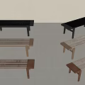 Ancient Style Bench Log Bench Solid Wood Bench Wood Bench Log Bench 3d model