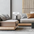 Modern sofa coffee table combination 3d model