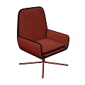 Beige Upholstered Leisure Chair With Armrests And Gold Metal Star Base