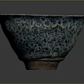 Glossy Blue Green Ceramic Bowl With Speckled Texture And Smooth Finish